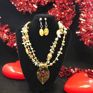 Ladybug Necklace and Earring Set